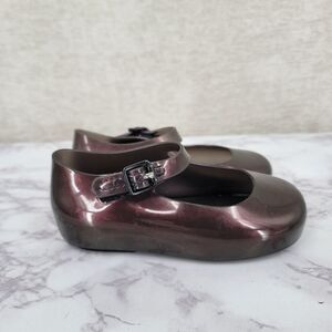 Mini Melissa Dora III Black Jelly Kids Toddler 7 Mary Jane Ballet Flats Shoes